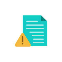 Poster - Alert document file with attention warning isolated on transparent background