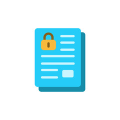 Poster - Secured Document Icon with Lock, Representing Data Protection and Privacy