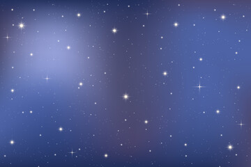 Wall Mural - dark night sky with shining stars and glowing constellations. blue gradient background illustrates c