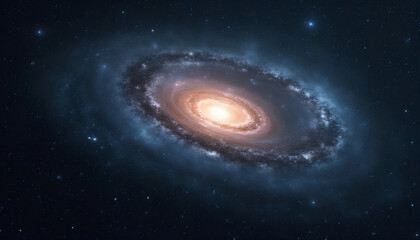 space background with spiral galaxy and stars