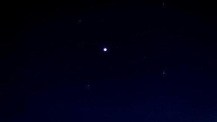 Wall Mural - single bright star in dark, deep blue, and indigo night sky with other faint stars, astronomy, celes