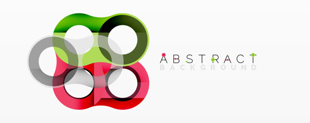 Poster - Colorful overlapping circles create modern abstract design. Gradient shades add depth, visual interest. Simple, clean aesthetic.
