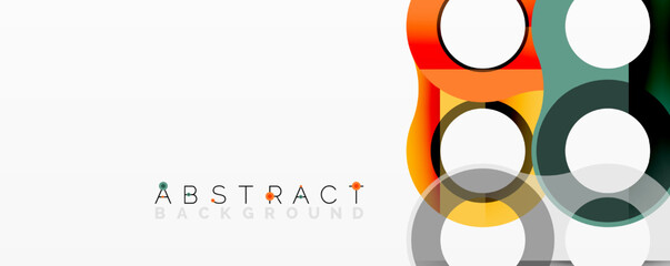 Poster - Modern abstract design. Overlapping circles create colorful geometric pattern. White background provides clean visual space.