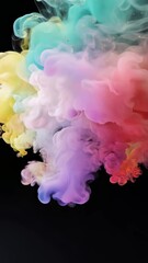 Poster - A cloud of smoke with red, blue, and white colors. The smoke is in the air and is very thick