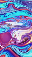 Poster - A swirl of purple and white paint. The purple is on the left and the white is on the right