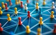 © Zembeco - Hierarchical arrangement of business departments illustrated through vivid imagery.