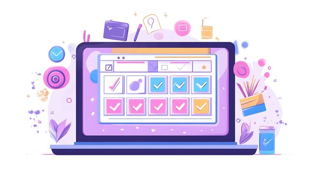 Laptop Task Management Checklist.