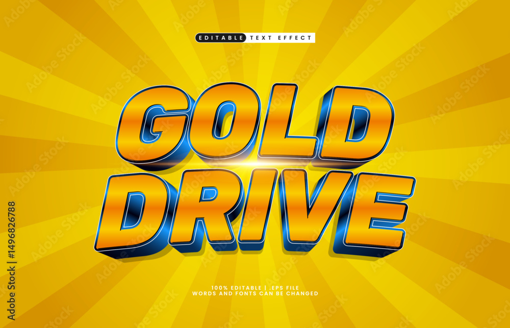 gold drive editable text effect with a king and rich text effect Stock ...
