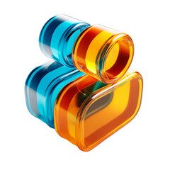 Poster - Vibrant 3D rendered illustration of abstract transparent shapes and forms.