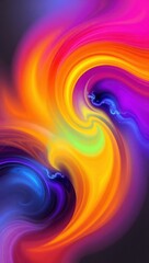 Wall Mural - Mobile wallpaper,  abstract swirl of vibrant colors blending together in a fluid motion design