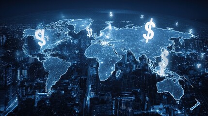 Poster - Global Currency Connectivity Across Economic Lines on World Map