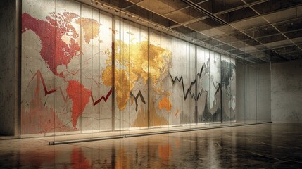 Poster - Exposed Mount Panels with World Map and Data Visualization Design