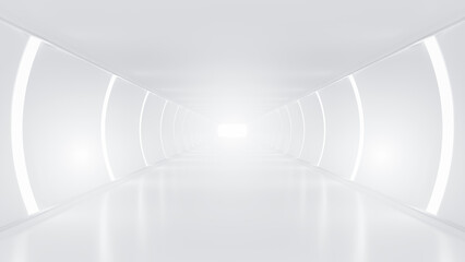 Poster - Abstract Futuristic empty floor and room Sci-Fi Corridor With light for showcase,room,interior,display products.Modern Future cement floor and wall background technology interior concept.3d render