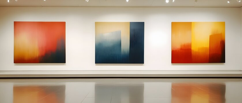 Contemporary art gallery background with blur.