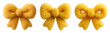 © Rawpixel.com - PNG Fluffy yellow decorative bows, element set on transparent background