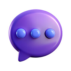 Aufkleber - 3d render purple speech bubble with loading dots isolated on transparent background