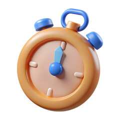 Aufkleber - Cartoon stopwatch timer icon 3d render isolated on transparent background