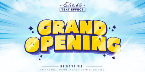Poster - Glowing yellow grand opening editable text effect.