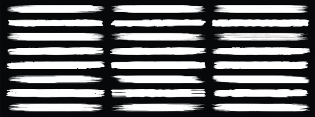 Poster - Set of different grunge brush strokes. Set of grunge dividers. Vector illustration 