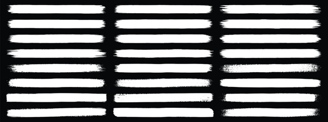 Poster - brush strokes, Vector grungy paint collection. Calligraphy straight smears, stamp, lines.