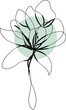 © Farzana - Elegant Single Line Drawing of a Flower with a Green Circle