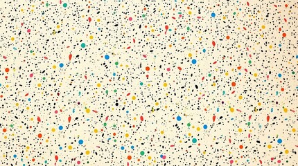 Aufkleber - Colorful abstract design with vibrant dots and shapes on a neutral background