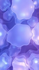 Poster - Soft glowing shapes with a surreal appearance create an abstract background filled with purple hues and light reflections
