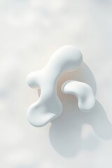 Aufkleber - Unique abstract shapes made of soft white material resting on a smooth surface in natural light