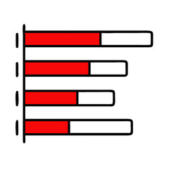Poster - Horizontal bar chart with red sections representing data values