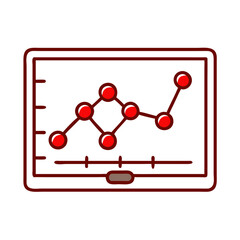 Poster - Interactive graph illustration with red data points on screen
