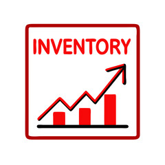 Poster - Inventory growth chart with red bars and upward trend line  