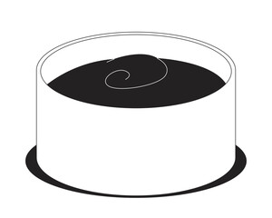 Aufkleber - spicy sauce served in round ceramic bowl 2d line object. chili condiment. tomato dip. hot salsa dres