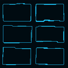 Wall Mural - technology futuristic frame hud cyberpunk design element.