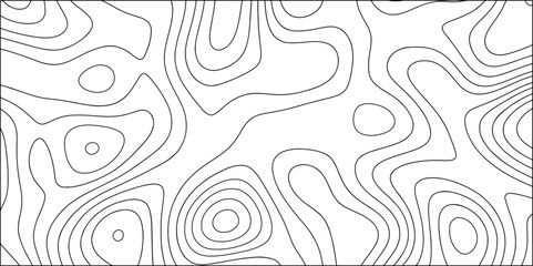 Aufkleber - Minimalist, topographic contour line pattern in black and white. Smooth, organic, flowing lines elevation or terrain maps. Contour lines are thin, evenly spaced, and monochromatic. Data visualization 