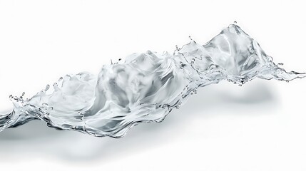 Poster - Clear Water Splash with Dynamic Waves and Bubbles on White Background for Creative Projects