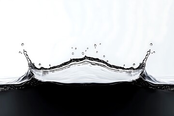 Poster - High-Speed Capture of Water Splash with Unique Wave Shape and Water Droplets Creating Pure Abstract Art
