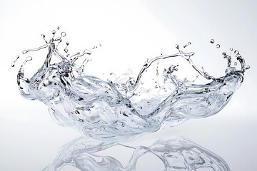 Poster - Dynamic Water Splash with Droplets Captured in Motion Against a Clean Background