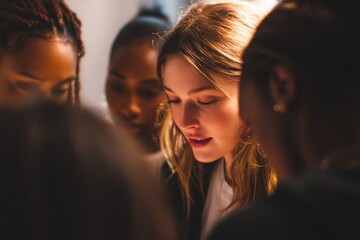 Aufkleber - Diverse Group of Women Collaborating on a Project, Representing Teamwork and Workplace Inclusion, With a Focus on Innovation and Mentorship : Generative AI