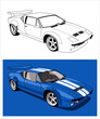 © warrock art - 1974 Blue Muscle Car legend