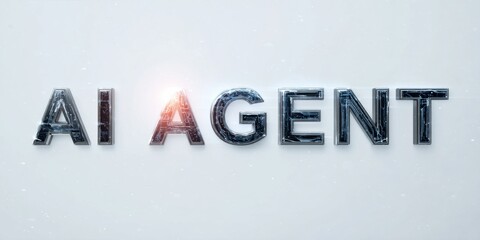 Poster - Exploration of technology with AI Agent concept represented as modern, stylized text on a minimalistic background