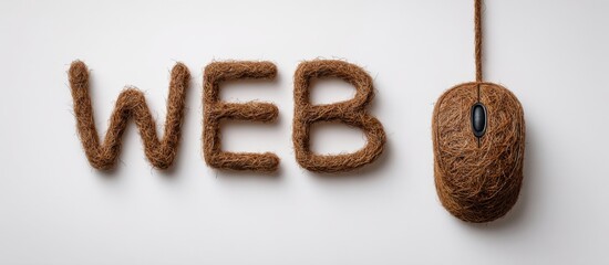 Aufkleber - creative web design art showcasing rope letters and a mouse on a clean white background