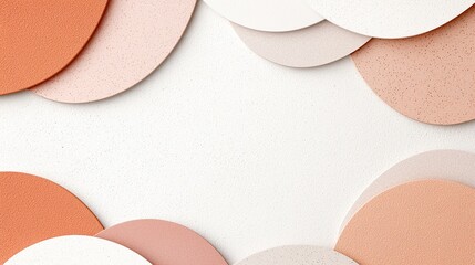 Aufkleber - Organic Oval Shapes Repeating in Muted Coral and Pink on White Background