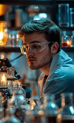 Poster - Focused young scientist in a lab