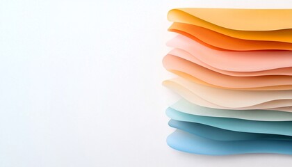 Aufkleber - Overlapping Pastel Gradient Shapes on White Background