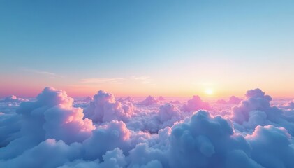 Wall Mural - Subtle gradient sky, clouds merging seamlessly , aerial, backdrop