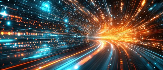 Poster - Digital Speed: A Journey Through the Neon Data Stream