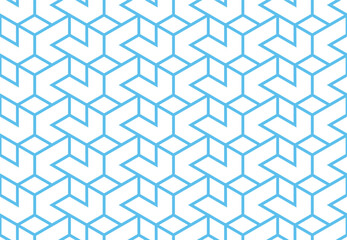 Poster - The geometric pattern with lines. Seamless vector background. White and blue texture. Graphic modern pattern. Simple lattice graphic design