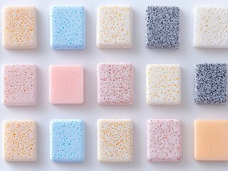 Aufkleber - Pastel Colored Glitter Soaps Arranged in Abstract Pattern