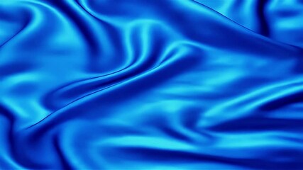 Poster - Flowing Royal Blue Silk Fabric: Abstract Motion and Smooth Texture in a Seamless Video Loop