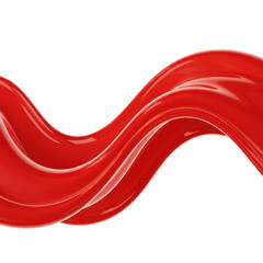 Poster - Abstract red wave flowing design element isolated on transparent background